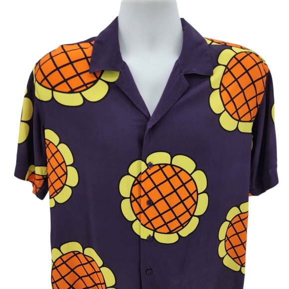 Steady Hands Adult Small Shirt Sunflower Collared Button Down Hawaiian Shirt - Picture 2 of 8